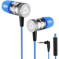 [아마존베스트]KLIM Fusion Headphones in Ears with Microphone, Durable, Innovative: In-Ear Headphones with Memory Foam 3.5 mm Jack, Sport Gaming In-ear blue