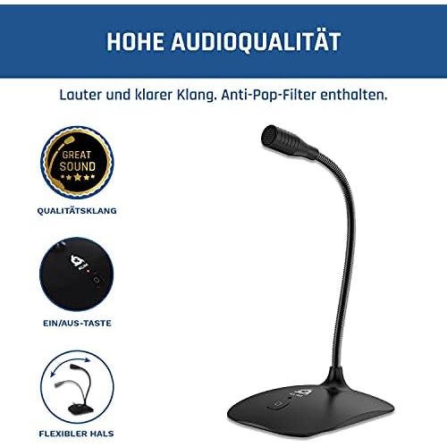  [아마존베스트]KLIM Talk USB Stand Microphone PC and Mac Compatible with Any Computer Professional USB Microphone High Definition Audio USB Microphone 2020 Black