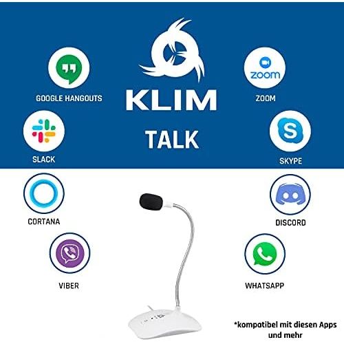  [아마존베스트]KLIM Talk USB Stand Microphone PC and Mac Compatible with Any Computer Professional USB Microphone High Definition Audio USB Microphone 2020 White