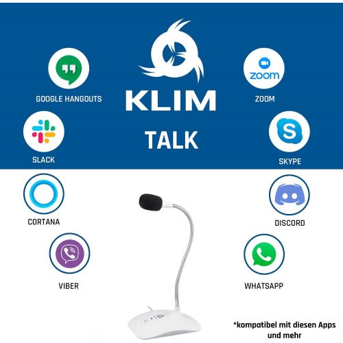  [아마존베스트]KLIM Talk USB Stand Microphone PC and Mac Compatible with Any Computer Professional USB Microphone High Definition Audio USB Microphone 2020 White