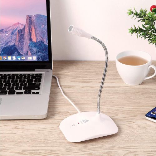  [아마존베스트]KLIM Talk USB Stand Microphone PC and Mac Compatible with Any Computer Professional USB Microphone High Definition Audio USB Microphone 2020 White