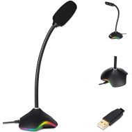 [아마존베스트]KLIM Rhapsody + USB Desktop Gaming Microphone with RGB Lighting + New 2020 + Super Sound Quality + Ideal for Voice Recording/Recording, Streaming, YouTube, Podcast + Compatible wit