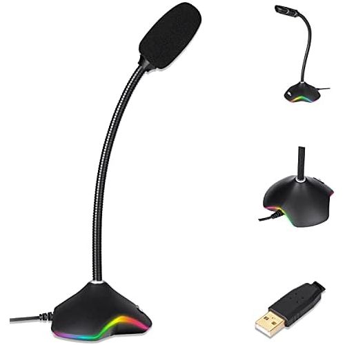  [아마존베스트]KLIM Rhapsody + USB Desktop Gaming Microphone with RGB Lighting + New 2020 + Super Sound Quality + Ideal for Voice Recording/Recording, Streaming, YouTube, Podcast + Compatible wit