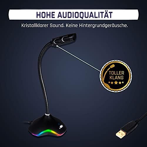  [아마존베스트]KLIM Rhapsody + USB Desktop Gaming Microphone with RGB Lighting + New 2020 + Super Sound Quality + Ideal for Voice Recording/Recording, Streaming, YouTube, Podcast + Compatible wit