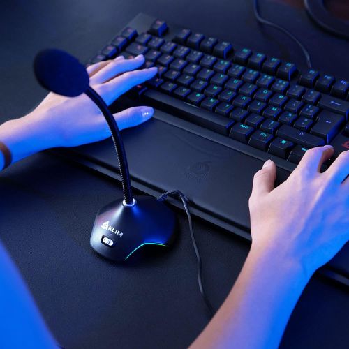  [아마존베스트]KLIM Rhapsody + USB Desktop Gaming Microphone with RGB Lighting + New 2020 + Super Sound Quality + Ideal for Voice Recording/Recording, Streaming, YouTube, Podcast + Compatible wit