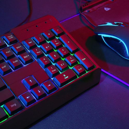  [아마존베스트]KLIM Chroma Gamer Keyboard with USB Cable - High Performance - Colourful Lighting (Black) RGB PC Windows, Mac, PS4