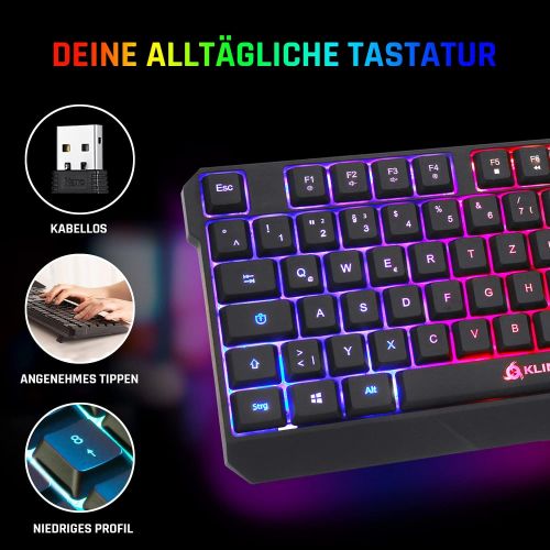  [아마존베스트]KLIM Chroma Gamer Keyboard with USB Cable - High Performance - Colourful Lighting (Black) RGB PC Windows, Mac, PS4