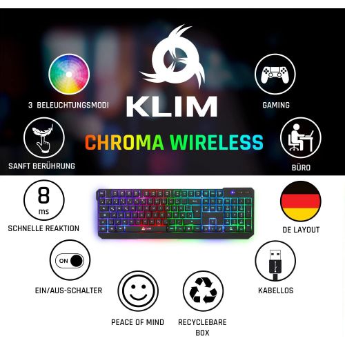  [아마존베스트]KLIM Chroma Gamer Keyboard with USB Cable - High Performance - Colourful Lighting (Black) RGB PC Windows, Mac, PS4