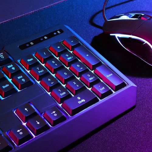  [아마존베스트]KLIM Chroma Gamer Keyboard with USB Cable - High Performance - Colourful Lighting (Black) RGB PC Windows, Mac, PS4