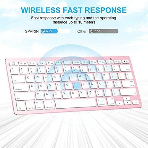  [아마존베스트]KLNANA Bluetooth Keyboard and Mouse Combo,Wireless Keyboard and Mouse for iPad pro/iPad Air/iPad/iPad Mini, iPhone (iPadOS 13 / iOS 13 and Above), (Rose Gold)