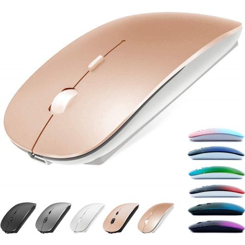  [아마존베스트]KLO Rechargeable Bluetooth Mouse for Laptop Mac Pro Air Bluetooth Wireless Mouse for MacBook pro MacBook Air MacBook Mac Window Laptop (Rose Gold)