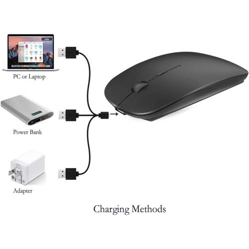  [아마존베스트]KLO Rechargeable Bluetooth Mouse for MacBook pro/MacBook air/Laptop/iMac/ipad, Wireless Mouse for MacBook pro MacBook Air/iMac/Laptop/Notebook/pc(Bluetooth Mouse/Black)