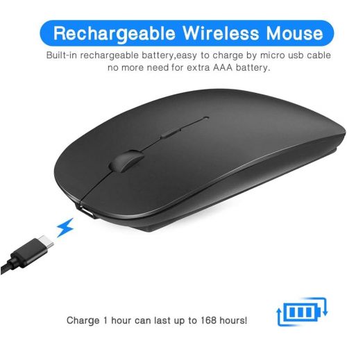  [아마존베스트]KLO Rechargeable Bluetooth Mouse for MacBook pro/MacBook air/Laptop/iMac/ipad, Wireless Mouse for MacBook pro MacBook Air/iMac/Laptop/Notebook/pc(Bluetooth Mouse/Black)