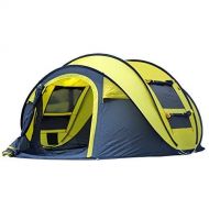 KLSHW Camping Waterproof Quick Open Tent Automatic Pop-up Tent Outdoor Instant Tent 4 People Canopy with Carrying Bag