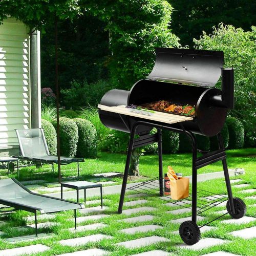  KM Mart Stove Steel BBQ Grill Charcoal Barbecue Pit Patio Backyard Meat Cooker Camping Dining Outdoor Smoker