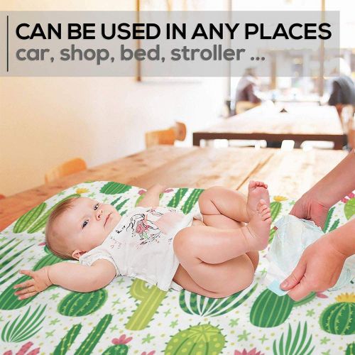  KMAND Changing Pad Cute Cactus Baby Diaper Urine Pad Mat Stylish Toddler Children Waterproof Sheet Sheet for Any Places for Home Travel Bed Play Stroller Crib Car