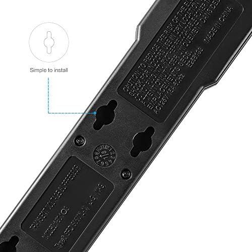  [아마존베스트]KMC 6-Outlet Surge Protector Power Strip 2-Pack, 900 Joule, 4-Foot Cord, Overload Protection, Black