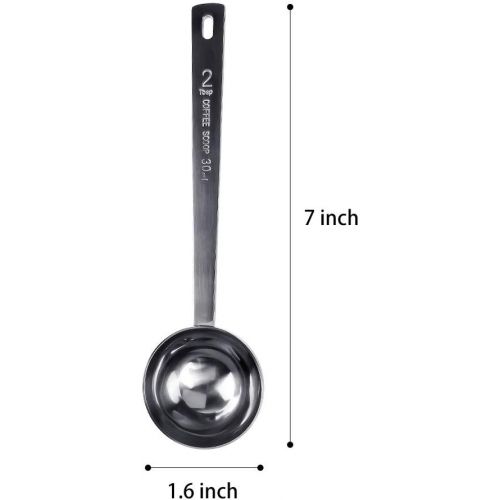  Stainless Steel Coffee Scoop, Kmeivol 2 Tablespoon Measuring Spoon Coffee Scoop, 30ml Metal Long Handled Spoons Coffee Measuring Spoons, Set of 2