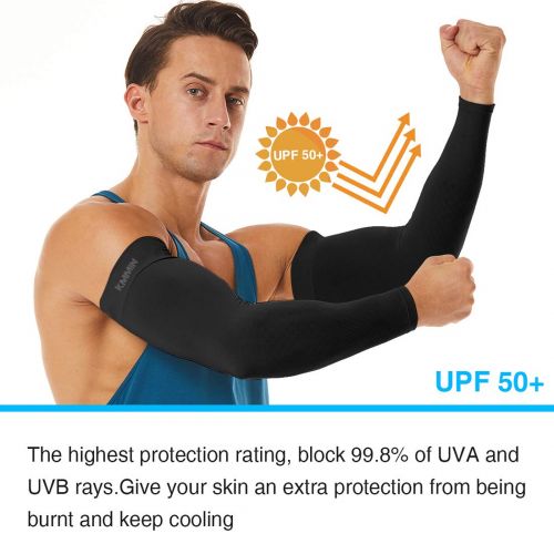  [아마존베스트]KMMIN Arm Sleeves UV Protection for Driving Cycling Golf Basketball Warmer Cooling UPF 50 Sunblock Protective Gloves for Men Women Adults Covering Tattoos