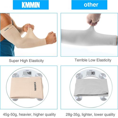  [아마존베스트]KMMIN Arm Sleeves UV Protection for Driving Cycling Golf Basketball Warmer Cooling UPF 50 Sunblock Protective Gloves for Men Women Adults Covering Tattoos