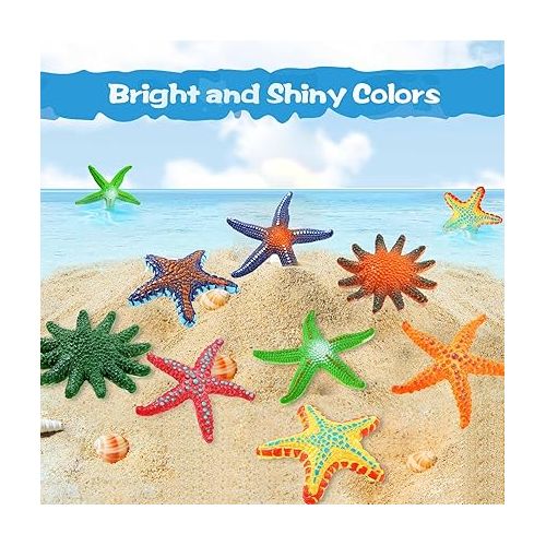  KMUYSL Pool Toys, 10 Pcs Diving Toys for Kids, Swimming Underwater Pool Toys for Ages 4-8, 8-12, Summer Beach Colorful Starfish Toys, Dive Throw Toy for Pool, Beach, Bathroom and Party