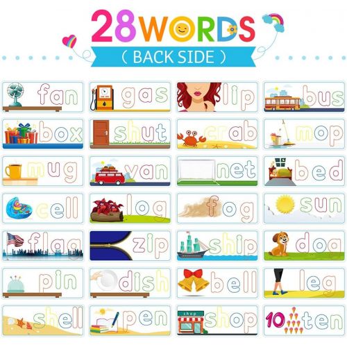  [아마존베스트]KMUYSL Matching Letter Game, Spelling Letter Words for Kids - See and Spell Learning Game Educational Learning Toys Gifts for Preschool Kindergarten Kids Boys Girls 3 4 5 Years Old
