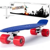 KMX 22 and 27 Complete Mini Cruiser Plastic Skateboard, Classic Retro Cruiser Board for Kids Teens and Adults.