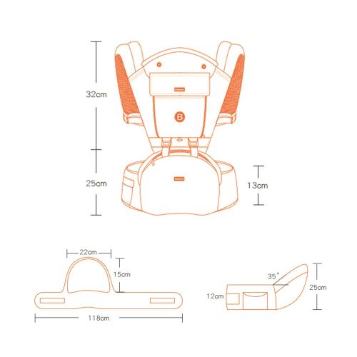  KMYS Baby Carrier 360 Ergonomic Baby Waist Stool Strap, 3 in 1 Soft Baby Carriers Convertible Carrie (Green)