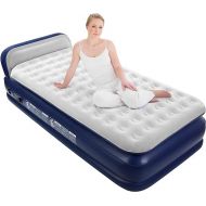 Luxury Comfort-Plush Air Mattress with Built-in Electric Pump & Enhanced Coil Technology - Double Height Inflatable Mattress for Home, Travel & Camping - Durable Blow Up Bed Colchon - Twin XL Size