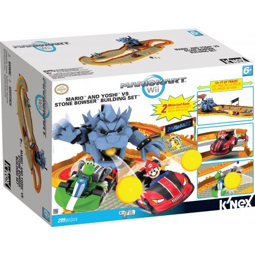 케이넥스 KNEX Super Mario Mario Kart Wii Mario and Yoshi vs Stone Bowser Set