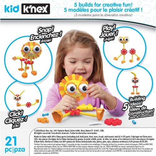 케이넥스 KNEX Kid Safari Mates Building Set - 21 Pieces - Ages 3+ - Preschool Educational Toy