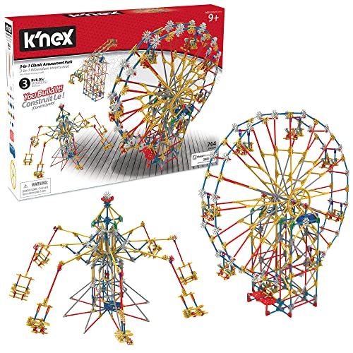 케이넥스 KNEX Thrill Rides - 3-in-1 Classic Amusement Park Building Set, Multicolor