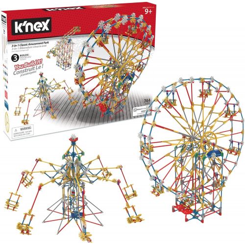 케이넥스 KNEX Thrill Rides - 3-in-1 Classic Amusement Park Building Set, Multicolor