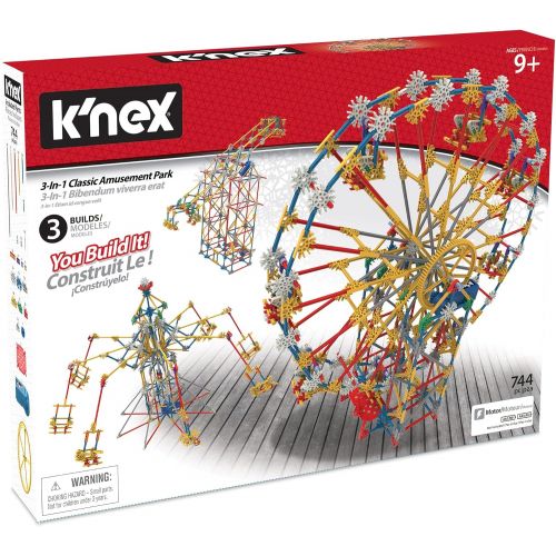 케이넥스 KNEX Thrill Rides - 3-in-1 Classic Amusement Park Building Set, Multicolor