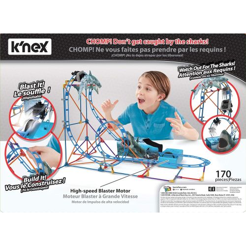 케이넥스 KNEX Thrill Rides - Tabletop Thrills Shark Attack Roller Coaster Building Set - Ages 7+