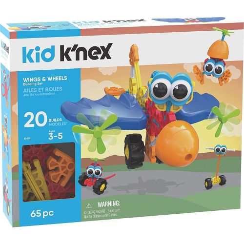 케이넥스 [아마존베스트]KNEX Kid Wings & Wheels Building Set - 65 Pieces - Ages 3+ - Preschool Educational Toy