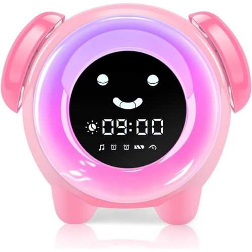  [아마존핫딜][아마존 핫딜] KNGUVTH Kids Alarm Clock, Updated Version Sleep Training Kids Clock with 7 Changing Colors Teach Girls Boys Time to Wake up, 6 Alarm Rings, NAP Timer, Rechargeable Battery USB Char