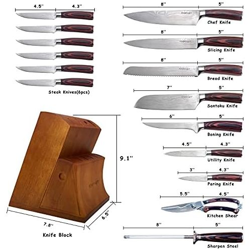  [아마존베스트]KNIFAST Cleaver Knife 7 Inch Pakkawood Handle - German Steel Chinese Chef Knife Vegetable Meat Cleaver Knife Gift Box Included