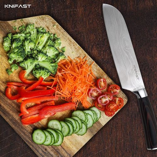  [아마존베스트]KNIFAST Cleaver Knife 7 Inch Pakkawood Handle - German Steel Chinese Chef Knife Vegetable Meat Cleaver Knife Gift Box Included