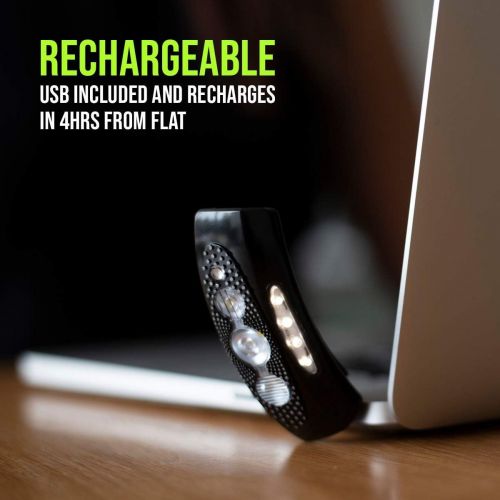  KNOG Bilby 400 Lumen Headlamp - Rechargeable Silicone Head Light w/ 7 Light Modes - Ultralight, IP67 Waterproof