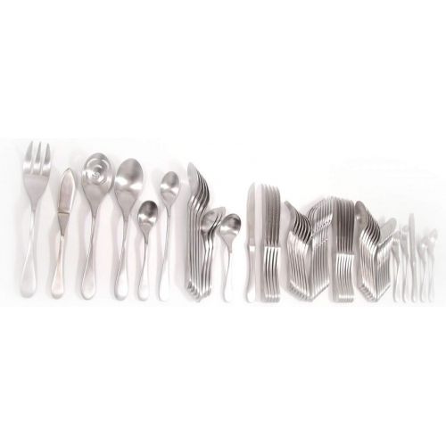  KNORK Original Matte Flatware 61 Piece Set, Service for 8