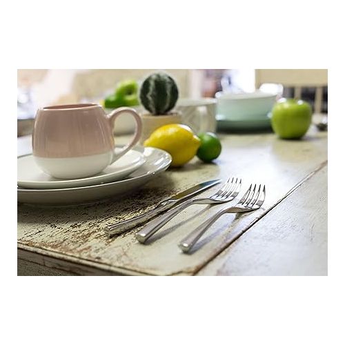  Knork Chrome Curve Flatware, 20 Piece Set, Service for 4, Silverware, Gloss Silver