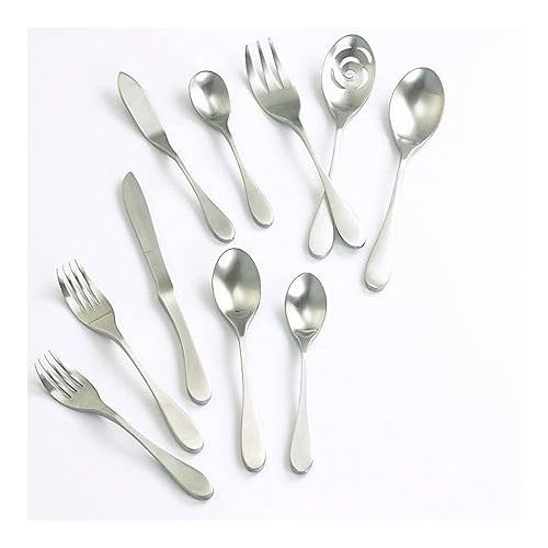  Knork Original Cutlery Utensils Flatware Set, 45 Piece (service for 8), Silver Matte