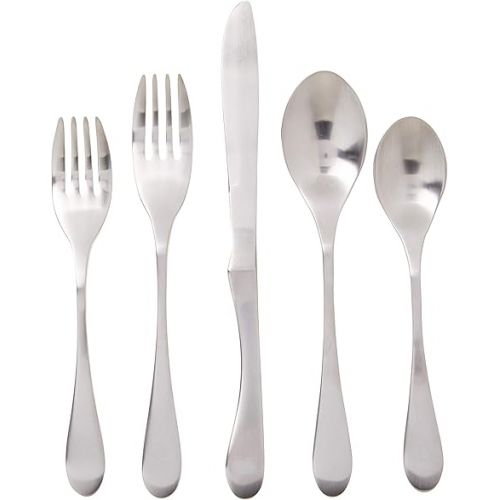  Knork Original Cutlery Utensils Flatware Set, 45 Piece (service for 8), Silver Matte