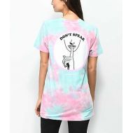 KNOW BAD DAZE Know Bad Daze Dont Speak Pink & Blue Tie Dye T-Shirt