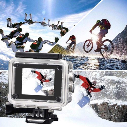  KOBWA Action-Kamera 4K Full HD 1080P Wasserdichte Cam 2-Zoll-LCD-Unterwasser-Tauchkamera (30 m / 98ft) - 110 ° Weitwinkel-Sportkamera-Montagezubehoer-Kits