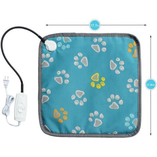  KOBWA Pet Heating Pad Large, Indoor Electric Heat Dog Cat Pad with Temperature Controller, Waterproof Pet Heating Mat with Overheat Protection, Heater Warmer Mat Bed Blanket with A