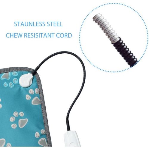  KOBWA Pet Heating Pad Large, Indoor Electric Heat Dog Cat Pad with Temperature Controller, Waterproof Pet Heating Mat with Overheat Protection, Heater Warmer Mat Bed Blanket with A