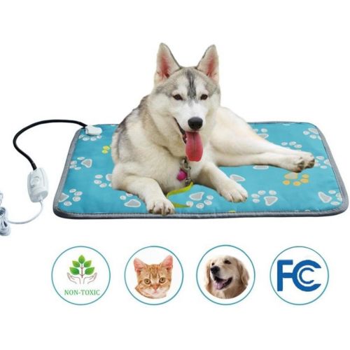  KOBWA Pet Heating Pad Large, Indoor Electric Heat Dog Cat Pad with Temperature Controller, Waterproof Pet Heating Mat with Overheat Protection, Heater Warmer Mat Bed Blanket with A