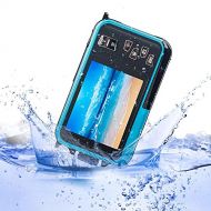 KOBWA 24MP Underwater HD Digital Camera, FULL HD 1080P Waterproof Camera with Zoom Lens and Dual Screen for Self-timer(Blue)